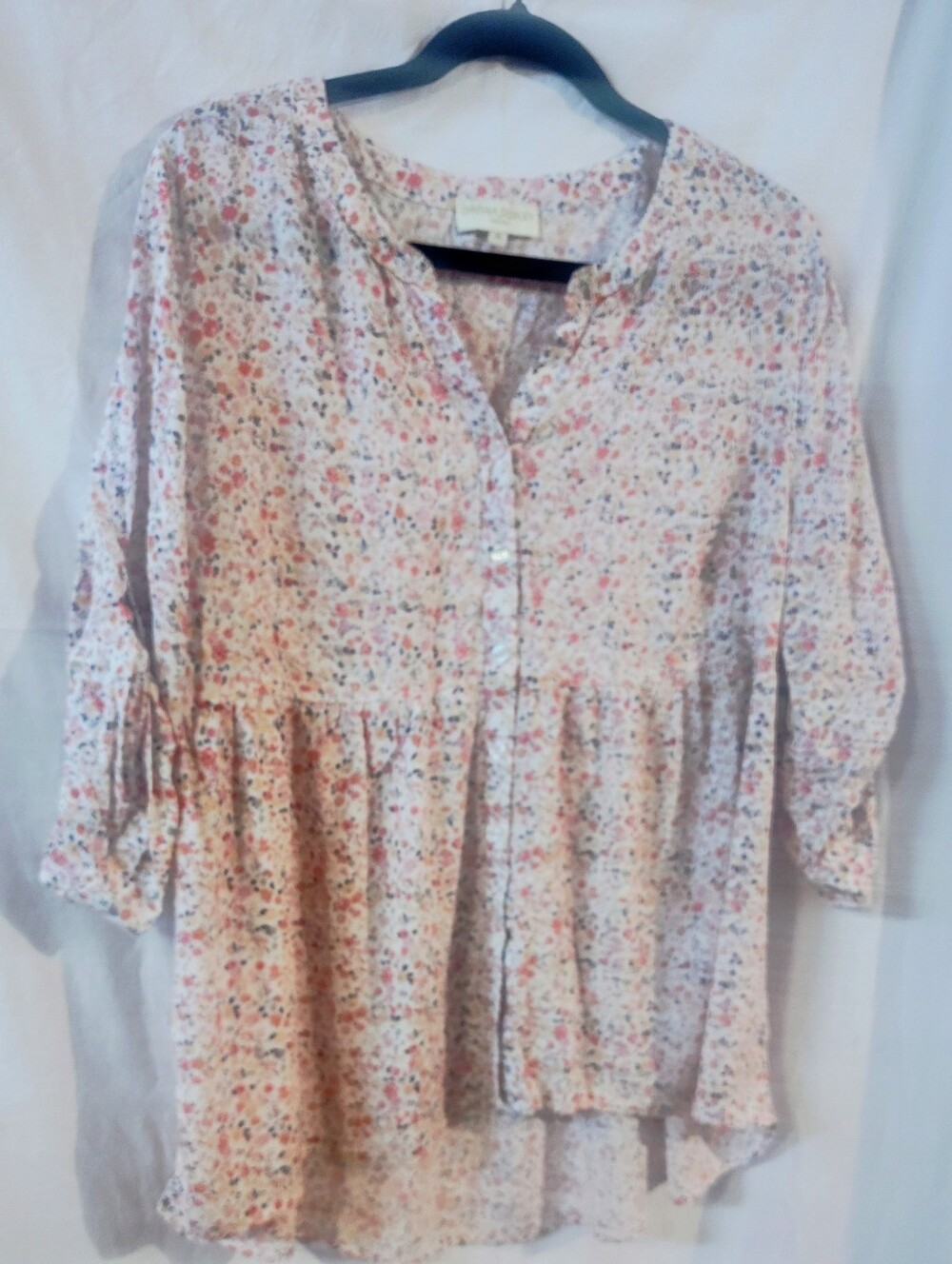Cynthia Rowley Pink Floral Button-Front Tunic